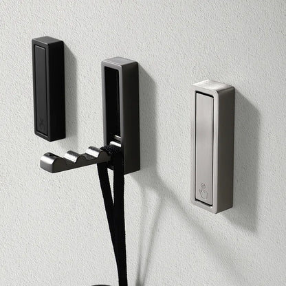 1Pcs Folding Wall Hook Hidden Robe Towel Coat Hook Stainless Steel Hook for Home Kitchen Bathroom Matte Black Towel Hanger