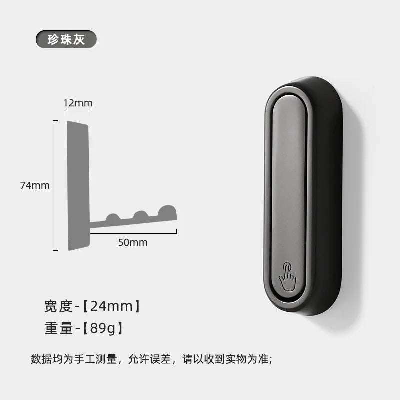 1Pcs Folding Wall Hook Hidden Robe Towel Coat Hook Stainless Steel Hook for Home Kitchen Bathroom Matte Black Towel Hanger