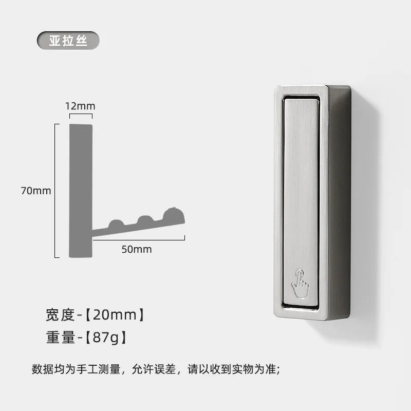 1Pcs Folding Wall Hook Hidden Robe Towel Coat Hook Stainless Steel Hook for Home Kitchen Bathroom Matte Black Towel Hanger