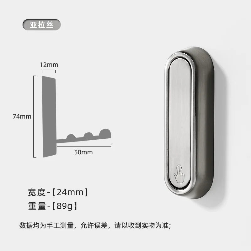 1Pcs Folding Wall Hook Hidden Robe Towel Coat Hook Stainless Steel Hook for Home Kitchen Bathroom Matte Black Towel Hanger